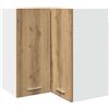 Roanoer Lyon - Armadio angolare pensile da cucina, in rovere Artisan, 57 x 57 x 60 cm, pensile da parete in legno, salvaspazio, con ante e 2 scomparti per stoviglie