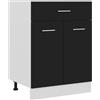 Roanoer Mobile da cucina Lyon, moderno, 60 x 46 x 81,5 cm, in legno con cassetto e 2 ripiani per posate e stoviglie, elegante armadietto