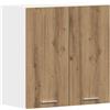 Roanoer Armadietto da cucina Lyon, mobile sospeso per la cucina, in legno di rovere artigianale, 60 x 31 x 60 cm, armadio multiuso con ante per riporre oggetti in casa