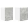 Roanoer Set di 2 armadietti sospesi con anta, mobili da cucina moderni in legno, 30 x 31 x 40 cm, per cucina e soggiorno, grigio cemento e bianco
