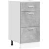 Roanoer Mobile da cucina Lyon, grigio cemento, 40 x 46 x 81,5 cm, mobile da cucina in legno, armadietto sottile per utensili da cucina, con piedini regolabili