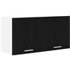 Roanoer Armadietto pensile nero effetto rovere, 80 x 31 x 40 cm, moderno mobile da cucina in legno con 2 ante, armadio da parete per cucina e soggiorno, stabile