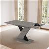 Indomita Tavolo allungabile Axi 120x75x76H Colore Cemento con Dettaglio Nero