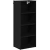 Roanoer Armadio sospeso nero effetto rovere, 40 x 29,5 x 100 cm, moderno mobile da cucina in legno per riporre oggetti, armadio da parete sottile per stoviglie e utensili da cucina