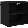Roanoer Armadietto pensile nero, effetto rovere, moderno mobile da cucina in legno, montaggio a parete, per cucina e soggiorno, armadietto da parete compatto, 40 x 29,5 x 40 cm