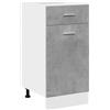 Roanoer Mobile da cucina Lyon con cassetto e anta, moderno mobile da cucina in legno grigio cemento, 40 x 46 x 81,5 cm
