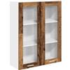 Roanoer Armadietto da cucina sospeso effetto legno anticato, 80 x 31 x 100 cm, mobile da cucina da parete in legno con 2 ante, design moderno, per stoviglie e alimenti, portata fino a 60 kg