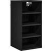 Roanoer Armadio sospeso nero effetto rovere, mobile da cucina moderno con 4 ripiani in legno, armadio compatto da parete per cucina e dispensa, 30 x 29,5 x 60 cm