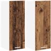 Roanoer Set di 2 armadi da cucina sospesi moderni, montaggio a parete con anta, in legno antico e bianco, 30 x 31 x 80 cm