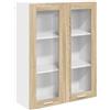 Roanoer Mobile sospeso in rovere Sonoma, 80 x 31 x 100 cm, moderno mobile da cucina in legno con 2 ante, stabile armadio da parete per cucina e sala da pranzo, armadio superiore con molto spazio