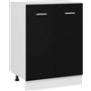 Roanoer Mobile da cucina Lyon nero, mobile da cucina in legno con 2 ante, armadietto per riporre oggetti in cucina, 60 x 46 x 81,5 cm, design moderno