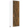 Roanoer Lyon - Armadietto da cucina alto per frigorifero da incasso, in legno di rovere affumicato, 60 x 57 x 207 cm, con 3 ante e 4 scomparti, per riporre oggetti in cucina