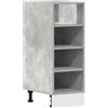 Roanoer Armadietto da cucina Riga, grigio cemento, 30 x 44,5 x 81,5 cm, mobile da cucina compatto in robusto legno, armadietto con molto spazio per stoviglie e pentole, senza piano di lavoro