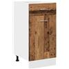 Roanoer Mobile da cucina Lyon, 40 x 46 x 81,5 cm, effetto legno anticato, stabile con cassetto e anta in legno, pratico mobile da cucina per riporre oggetti e ordine