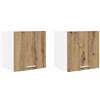 Roanoer Set di 2 armadietti da cucina sospesi in rovere Artisan e bianco, 40 x 31 x 40 cm, moderno pensile da cucina da parete, in legno per stoviglie e utensili