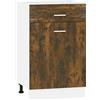 Roanoer Lyon - Mobile da cucina con cassetto in legno con anta e 2 scomparti, per la cucina, credenza, rovere affumicato, 50 x 46 x 81,5 cm