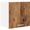 Roanoer Armadietto pensile da cucina, moderno, in robusto legno con porta, molto spazio per stoviglie e utensili, in legno antico e bianco, 40 x 31 x 40 cm