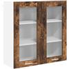 Roanoer Armadietto pensile in rovere affumicato, 80 x 31 x 80 cm, moderno mobile da cucina in legno con 2 ante, stabile pensile da parete per cucina e soggiorno, portata fino a 60 kg