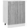 Roanoer Mobile da cucina Lyon grigio sonoma, 60 x 46 x 81,5 cm, in legno, stabile mobile da cucina con 2 ante e 2 scomparti, pratico armadietto per stoviglie e pentole