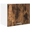 Roanoer Armadietto da cucina sospeso in legno, moderno, con anta per stoviglie e utensili, rovere affumicato e bianco, 50 x 31 x 40 cm
