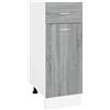 Roanoer Mobile da cucina Lyon con cassetto e porta, 30 x 46 x 81,5 cm, in legno per riporre oggetti in cucina e sala da pranzo, grigio sonoma