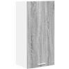 Roanoer Armadietto da cucina sospeso grigio sonoma e bianco, moderno pensile 40 x 31 x 80 cm, armadio da parete in legno con anta per cucina e sala da pranzo, armadio superiore