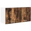 Roanoer Armadietto da cucina sospeso in rovere affumicato, 80 x 31 x 40 cm, moderno pensile da parete in legno con 2 ante per la cucina, mobile superiore stabile per stoviglie