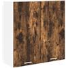 Roanoer Armadietto da cucina pensile Riga, armadio da parete con 2 ante in legno, mobile da cucina moderno per stoviglie e utensili, rovere affumicato, 80 x 31 x 80 cm