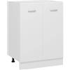 Roanoer Mobile da cucina Lyon bianco, 60 x 46 x 81,5 cm, in legno, con 2 ante e ripiani, moderno, per riporre oggetti e ordine, senza piano di lavoro
