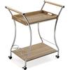 VERSA Carrello da Servizio Versatile Style con Finitura in Legno, Misure (A x L x P) 78,5 x 42 x 68,5 cm, Legno MDF, Metallo Cromato, Marrone