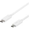 DELTACO USB-C - Cavo USB-C, 5Gbit/s, 5A, 2M, bianco
