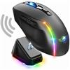 Spirit of Gamer S-EM50BK, destro, ottico, RF Wireless + Bluetooth + USB Type-C, 8000 DPI, nero