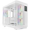 Mars Gaming MC-REVPRO, Case PC ATX, Schermo LCD 4.3, Vetro Temperato Continuo, 4 Ventole PWM ARGB, Raffreddamento Liquido fino a 360mm, Compatibilità Schede Madri Connettore Inverso, USB-C, Bianco