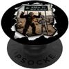 Studio Umoristico Stravagante Design Umoristico di Bigfoot e Alieno a 15 Miglia da Area 51 PopSockets PopGrip Adesivo