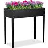 Relaxdays Aiuola Rialzata da Balcone e Giardino, HLP: 80x85x40 cm, Orto da Terrazzo, per Piantare Verdure ed Erbe, Nero