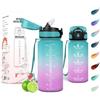 Motswedi Borraccia 500ml, con Cannuccia, Borraccia Palestra, a Prova di Perdite, Bottiglia Acqua, Borracce Motivazionale per Ufficio, Sport, Palestra, Scuola, Blu & verde