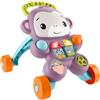Fisher-Price - Scimmietta Viola Primi Passi, Set per Imparare a Camminare con Musica, luci e attività, 2 modalità di Gioco da seduti e in Piedi, Giocattolo per Bambini, 6+ Mesi, JGW90