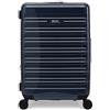Eminent Voyager Valigia Media 67x44x26, Espandibile, Rigida, 4 Ruote, Leggera, Lucchetto TSA, 3,4 kg, 71L, Trolley da Stiva Viaggio Aereo Nero