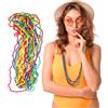 Relaxdays Collana Colorata con Perline, Accessorio Carnevale, 30 Collanine Hippie, per Costume, Feste Anni '80, 6 Colori