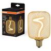 OSRAM Lampada LED quadrata DECOR con filamento a spirale, vetro trasparente senza piombo color oro, 3,5 W, bianco caldo accogliente 818, 170lm/1800K, filettatura E27, dimmerabile, diametro 100 mm.
