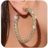 Peraca Cris Grandi Orecchini a Cerchio per Donne Grandi Orecchini a Cerchio in Oro Orecchini a Cerchio in Argento con Strass Luminosi Gioielli per Matrimoni Regali alla Moda Peraca Cris, Grande, Zinco, Non pietra
