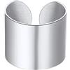 Richsteel Grande anello da dito aperto regolabile 17mm Anello a fascia larga misura US 6-12 Anello di dichiarazione regalo per nonni gioielli in acciaio inossidabile polsino anello per pollice per uomo donna