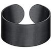 Richsteel Anello nero Anello da 10mm con fascia larga Polsino Anello per pollice Anello da dito aperto regolabile Adatto per taglia USA 6-12 (taglia EU L1/2-Y) Gioielli placcati neri per uomo Anello semplice