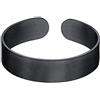 Richsteel Anello minimalista per ragazzi Anello polsino con superficie opaca larga 5mm placcato nero Adatto per taglia USA 6-12 (taglia UK L1/2-Y) Gioielli da uomo Anello aperto con polsino regolabile semplice