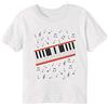 Erido Battere Esso Pianoforte Bambini Unisex Ragazzi Ragazze T-Shirt Maglietta Bianco Maniche Corte Dimensioni M Kids Boys Girls White T-Shirt Medium Size M