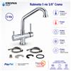 Rubinetto Cucina 5 Vie Cromato 3/8 per Depuratore