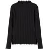 NAME IT Nkfnoline LS Slim Top Noos Maglietta a Maniche Lunghe, Nero, 134-140 Bambina
