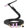 MELTSTAR Torcia per saldatura TIG WP17 SR17, bruciatore Tig, 4 metri, 150 Ampere, raffreddata ad aria, con attacco a macchina SK25 (9 mm), con filettatura di collegamento a gas M16 x 15 e 2 poli