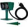 REV Ritter 0595009555 - Presa elettrica quadrupla con innesto per terreno, 1,4 m