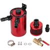 Vistreck Serbatoio Universale per Tanica di Raccolta Olio in Lega di Alluminio con Kit a 2 Porte - Argento (Rosso)